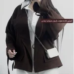 کت/کت پاییزه/کت عروسکی/کت استین بنددار/کت شکلاتی/کت مازراتی/کت چاکلت/کت قهوه ای/مانتو کتی/مانتو - تصویر 3