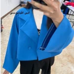 کراپ کت عروسکی/کت فری سایز/کت کوتاه عروسکی/کت استین بنددار - تصویر 4