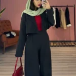 ست کت و شلوار/کراپ کت وشلوار/ست3تیکه /ارسال فوری - تصویر 8