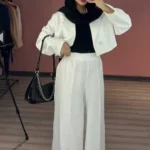 ست کت و شلوار/کراپ کت وشلوار/ست3تیکه /ارسال فوری - تصویر 5