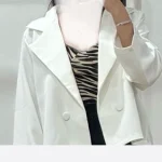 کراپ کت عروسکی/کت فری سایز/کت کوتاه عروسکی/کت استین بنددار - تصویر 3