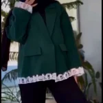 کت رنگ سال/کت سبزکله غازی/کت کرم/کت جدید/کت گیپوردار/کت فری سایز/کت مجلسی - تصویر 4