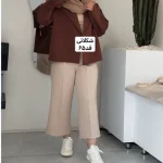 کت/کت قهوه ای/کت شکلاتی/کت زنانه/کت مازراتی/کت فری سایز/مانتوکتی - تصویر 4