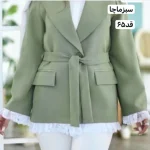کت رنگ سال/کت سبزکله غازی/کت کرم/کت جدید/کت گیپوردار/کت فری سایز/کت مجلسی - تصویر 13