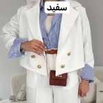 کراپ کت/کراپ کت مجلسی/کراپ کت مازراتی/کت/کت دخترانه/کت زنانه/کت کوتاه - تصویر 5