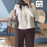 کت/کت کوتاه/کت پاییزه/کت ابی کاربنی/کت مازراتی/کت فری سایز/مانتو کتی/مانتو/کت عروسکی - تصویر 8