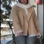 کت رنگ سال/کت سبزکله غازی/کت کرم/کت جدید/کت گیپوردار/کت فری سایز/کت مجلسی - تصویر 6