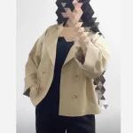 مانتو کتی چهار دکمه زنانه رنگ بندی - تصویر 3