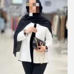 مانتو زنانه دور گان دوزی مزونی جنس سوپر مازراتی با کیفیت - تصویر 3