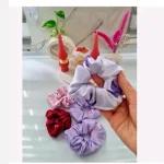 اسکرانچی ساتن ابریشم طرح یاسی پروانه ای
