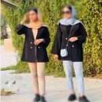 مانتو کتی مشکی زنانه چهار دکمه طلایی - تصویر 3