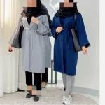 مانتو بلند زنانه جنس کرپ مازراتی همراه کمربند مزون دوز - تصویر 4
