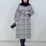 پیراهن بلند پاییزه پشمی زنانه دخترانه در رنگ بندی - تصویر 3