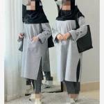 مانتو دانشجویی راه راه زنانه مدل گلناز - تصویر 5