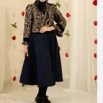 کت دامن مجلسی مخمل سوزن دوزی زنانه دخترانه در رنگ بندی - تصویر 7