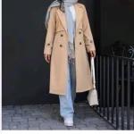بارانی زنانه بلند آستر دار کتان زارا مدل هانیا