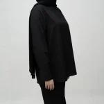 شومیز بیسیک زنانه و دخترانه سفید و مشکی در سایزبندی - تصویر 9