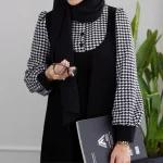 مانتو عبایی پیراهن بلند پشمی پاییزه چهارخونه پیچازی زنانه دخترانه مزونی - تصویر 4