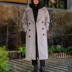 پالتو زنانه بلند جناغی در رنگ بندی و سایزبندی - تصویر 4
