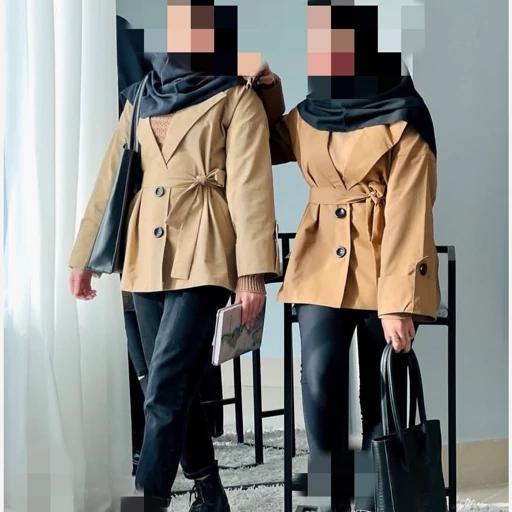 WUm82DDf7yvc6VEwx1BBoGiM3BsHAHgLFuVPxzYWUdspHhOdck.jpg_512X512X70.jpg ترنچ کت بارونی کوتاه زنانه دخترانه مزونی - تصویر 1