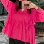 شومیز مجلسی دراپه جنس الیزه در سایزبندی و رنگ بندی - تصویر 3