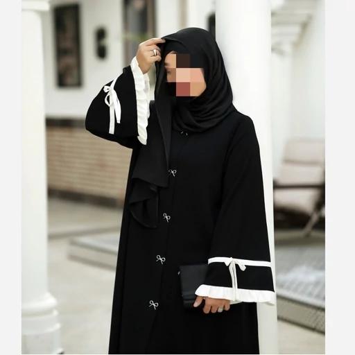 cBCYMNZpyM4hlavuQvR0YaDNzzDMvz7BjCVEy0WyXfYVHIlrAW.jpg_512X512X70.jpg عبا زنانه/عبا مجلسی/ مانتو عبایی مدل پاپیون/پیراهن بلند حجاب/عبا دکمه پاپیون - تصویر 1