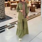 ست تونیک شلوار نخی مدل چین دار زنانه و دخترانه در رنگ بندی و سایزبندی - تصویر 7