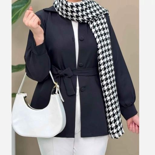 h7y77cQSds0ILln697TyArdMml6cwlQoHRFYUenLh4vXPip4pe.jpg_512X512X70.jpg مانتو کتی مشکی زنانه جلو دکمه دار کمربندی - تصویر 1