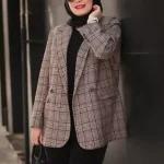 کت چهارخونه پشمی آستر دار زنانه و دخترانه مزونی - تصویر 5