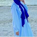 پیراهن چین دار زنانه و دخترانه راه راه در رنگ بندی و سایزبندی - تصویر 3