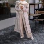 پالتو آستردار زنانه بلند مدل چهارخونه - تصویر 10