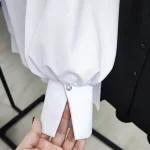 شومیز سفید و مشکی مزونی زنانه و دخترانه در رنگ بندی و سایزبندی - تصویر 4