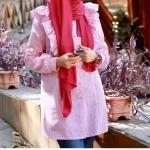 مانتو و تونیک راه راه زنانه و دخترانه جنس نخی در رنگ بندی و سایزبندی - تصویر 3