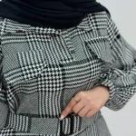پیراهن بلند پاییزه پشمی زنانه دخترانه در رنگ بندی - تصویر 5