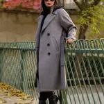 پالتو زنانه بلند جناغی در رنگ بندی و سایزبندی - تصویر 5