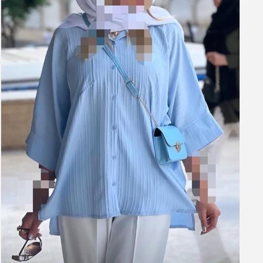 u3mxDfuJgxVSQhKtARPyPPA0r0nxX5zWwLdjsWW1ma9INkWDMK.jpg_512X512X70.jpg شومیز مانتویی زنانه مدل پاکتی خنک آیوار - تصویر 1