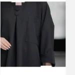 مانتو مشکی زنانه جلو بسته دانشجویی - تصویر 3