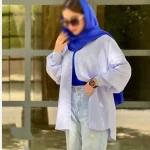 تونیک راه راه ترند آبی صورتی سبز از 34 تا 60 - تصویر 3