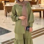 ست تونیک شلوار نخی مدل چین دار زنانه و دخترانه در رنگ بندی و سایزبندی - تصویر 6