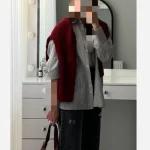 شومیز زنانه راه راه طوسی سبز صورتی آبی - تصویر 3